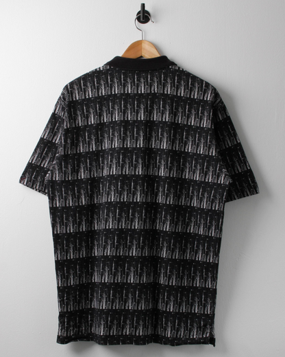 90s Greg Norman Black & White Abstract Polo (M)