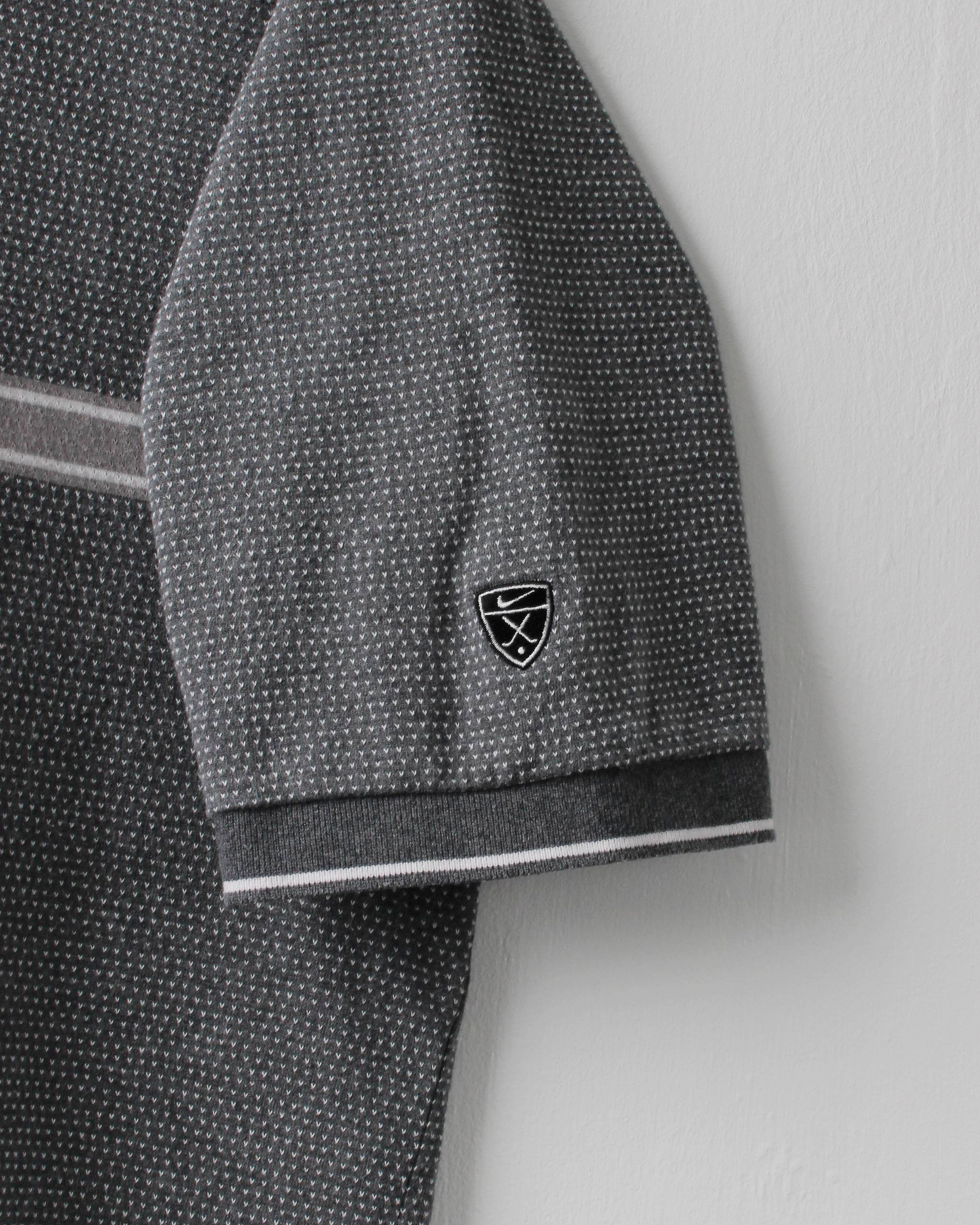 90s Nike Tiger Woods Shield Logo Patterned Polo (M)