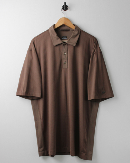 00s Nike Tiger Woods Dri-Fit Textured Brown Polo (XL)
