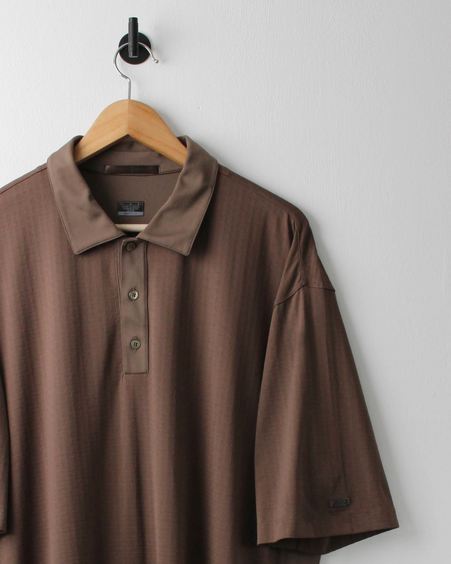 00s Nike Tiger Woods Dri-Fit Textured Brown Polo (XL)