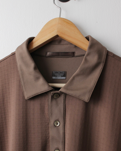 00s Nike Tiger Woods Dri-Fit Textured Brown Polo (XL)