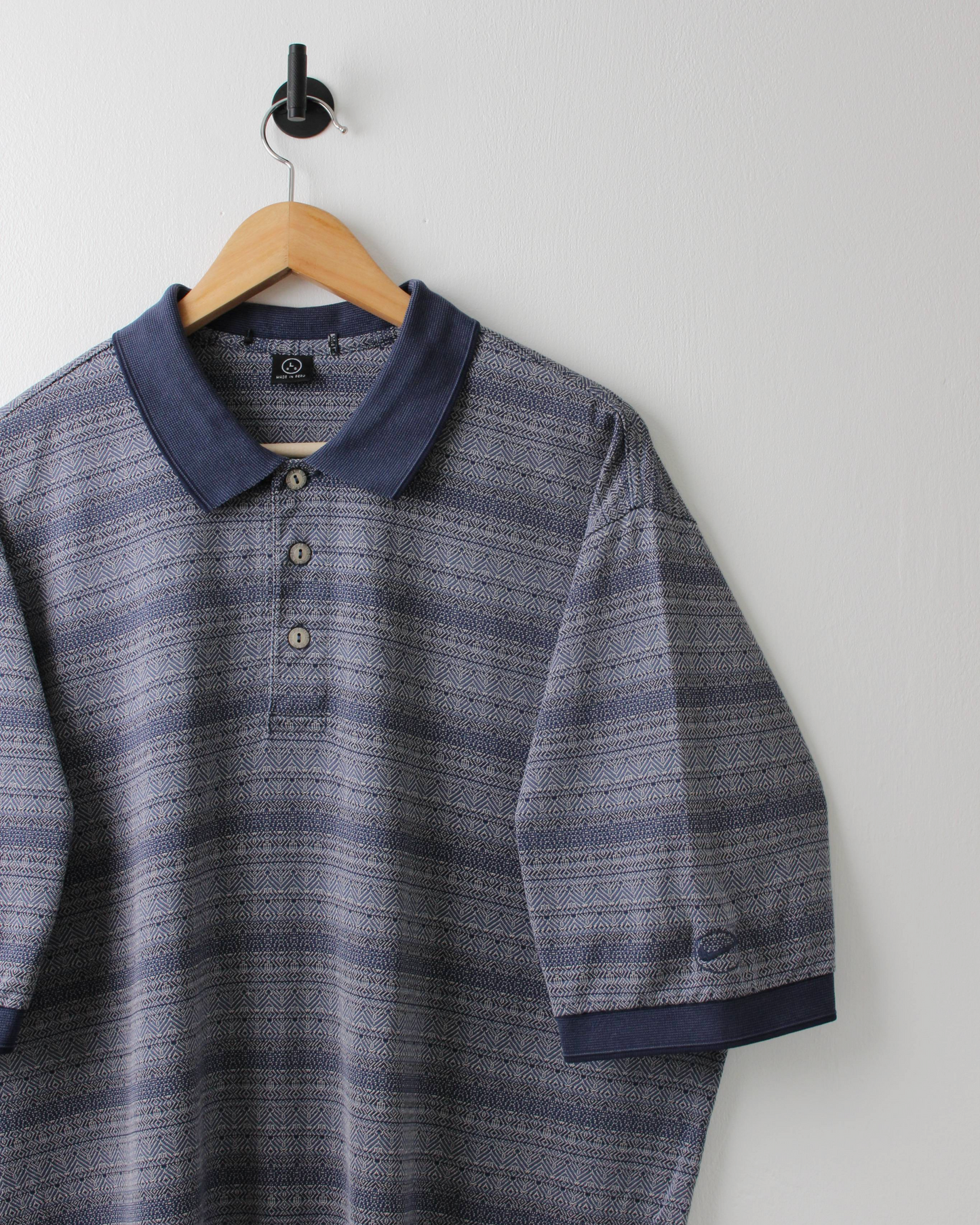 90s Nike Blue Gradient Patterned Polo (L)