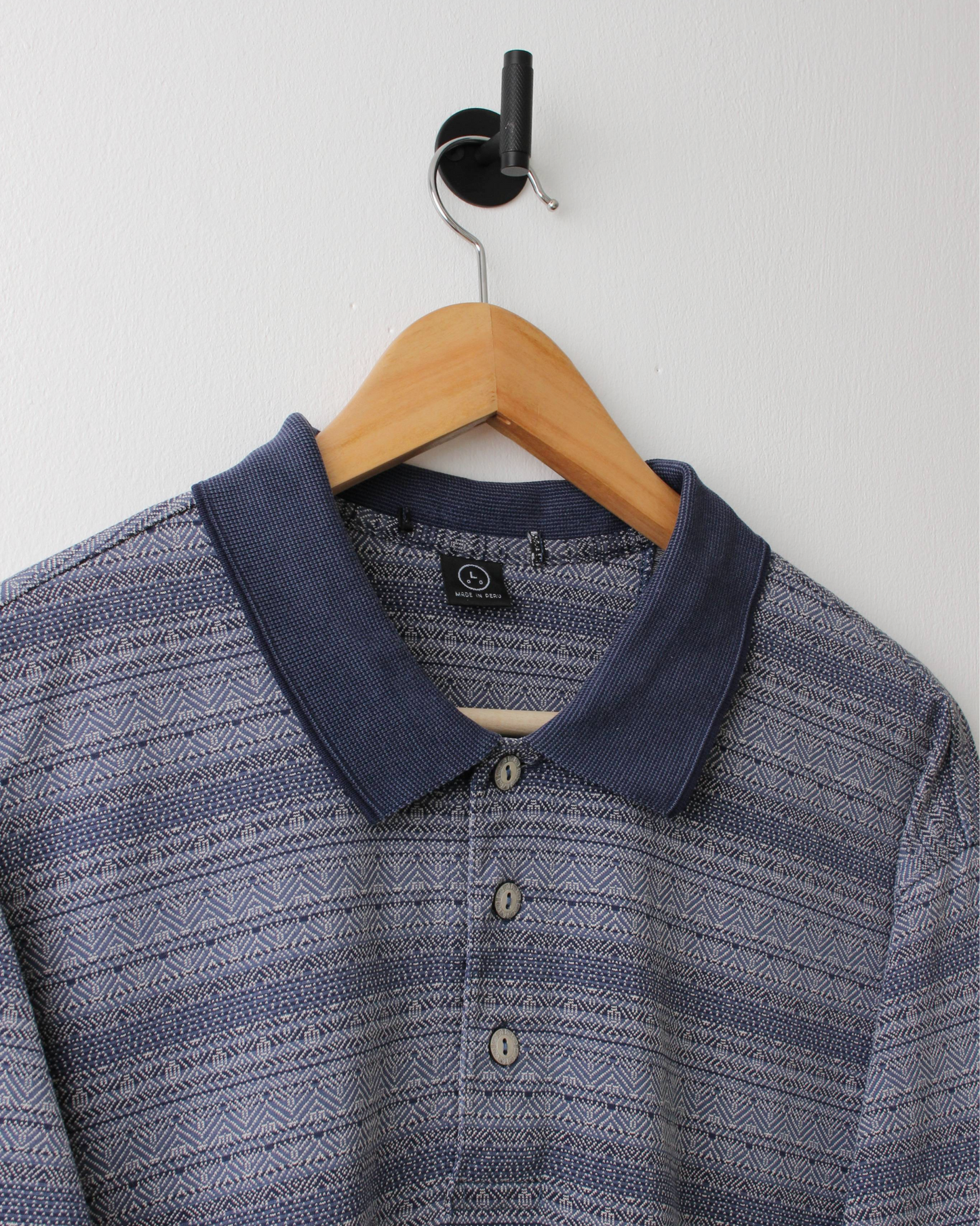 90s Nike Blue Gradient Patterned Polo (L)