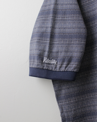 90s Nike Blue Gradient Patterned Polo (L)