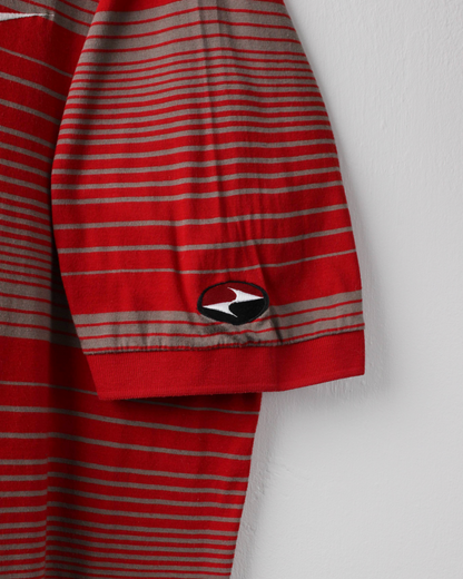 90s Nike Tiger Woods Yin Yang Red Striped Polo (XL)