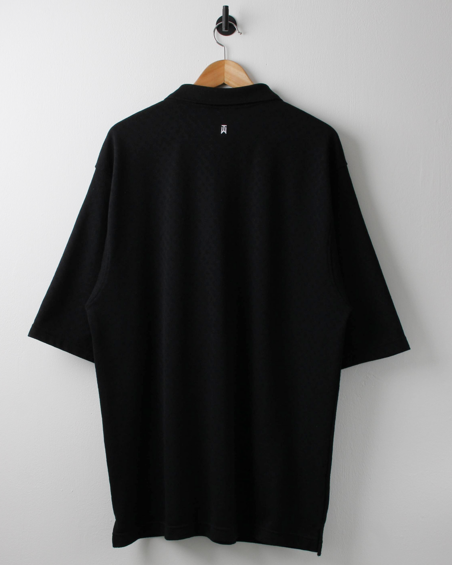 00s Nike Tiger Woods Shield Look Black Textured Polo (XL)