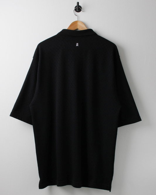 00s Nike Tiger Woods Shield Look Black Textured Polo (XL)