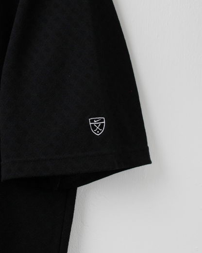 00s Nike Tiger Woods Shield Look Black Textured Polo (XL)