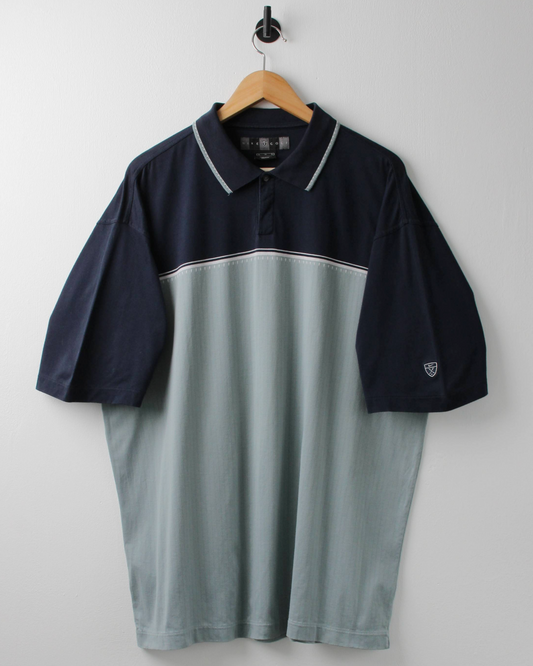 00s Nike Shield Logo Navy & Mint Dual Tone polo (XL)