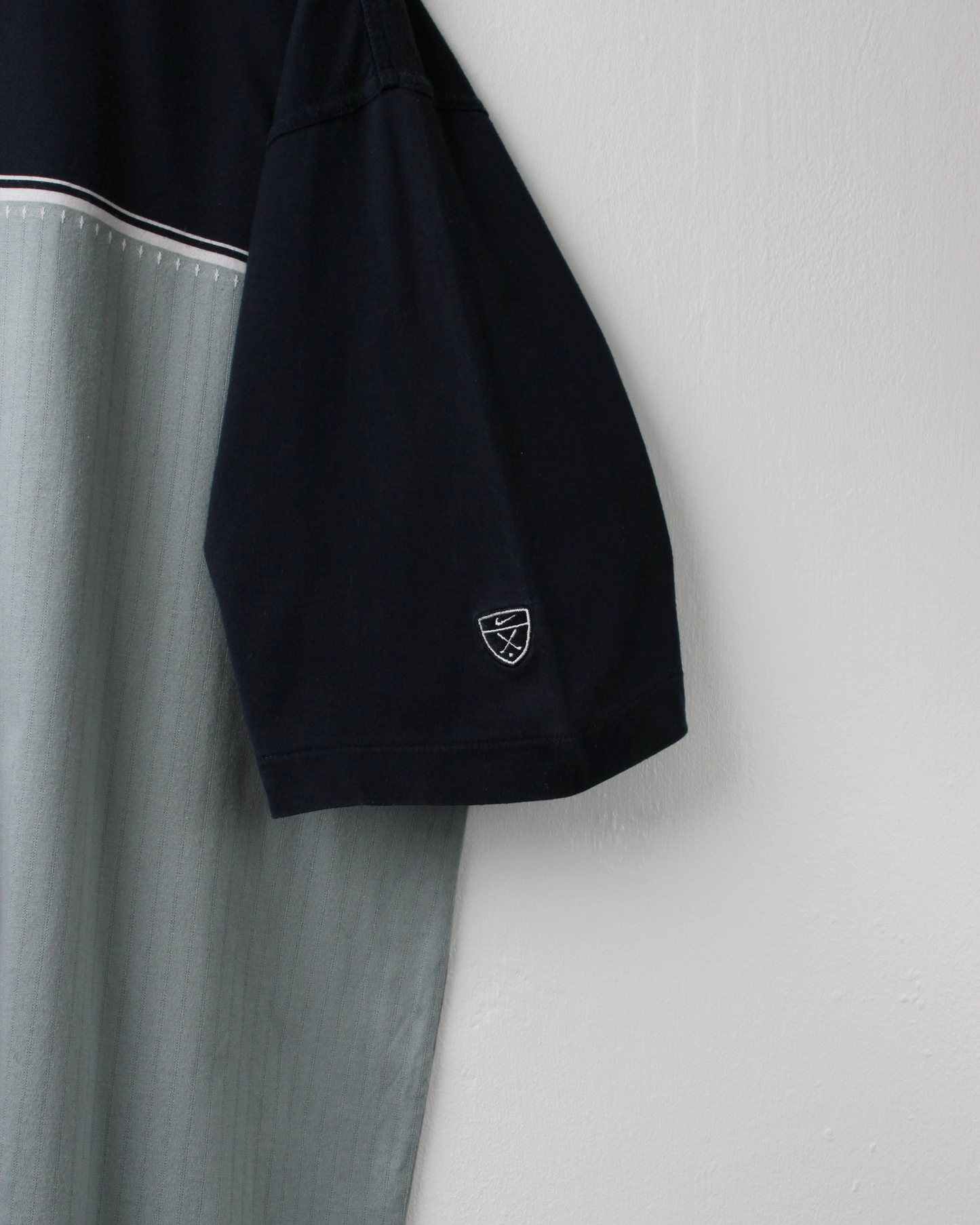 00s Nike Shield Logo Navy & Mint Dual Tone polo (XL)