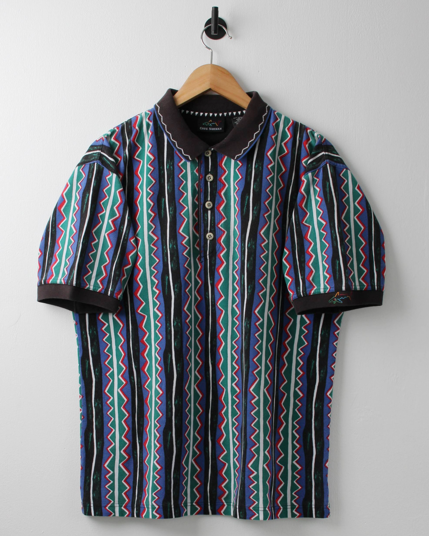 90s Greg Norman Asbtract Stripe Polo (M)