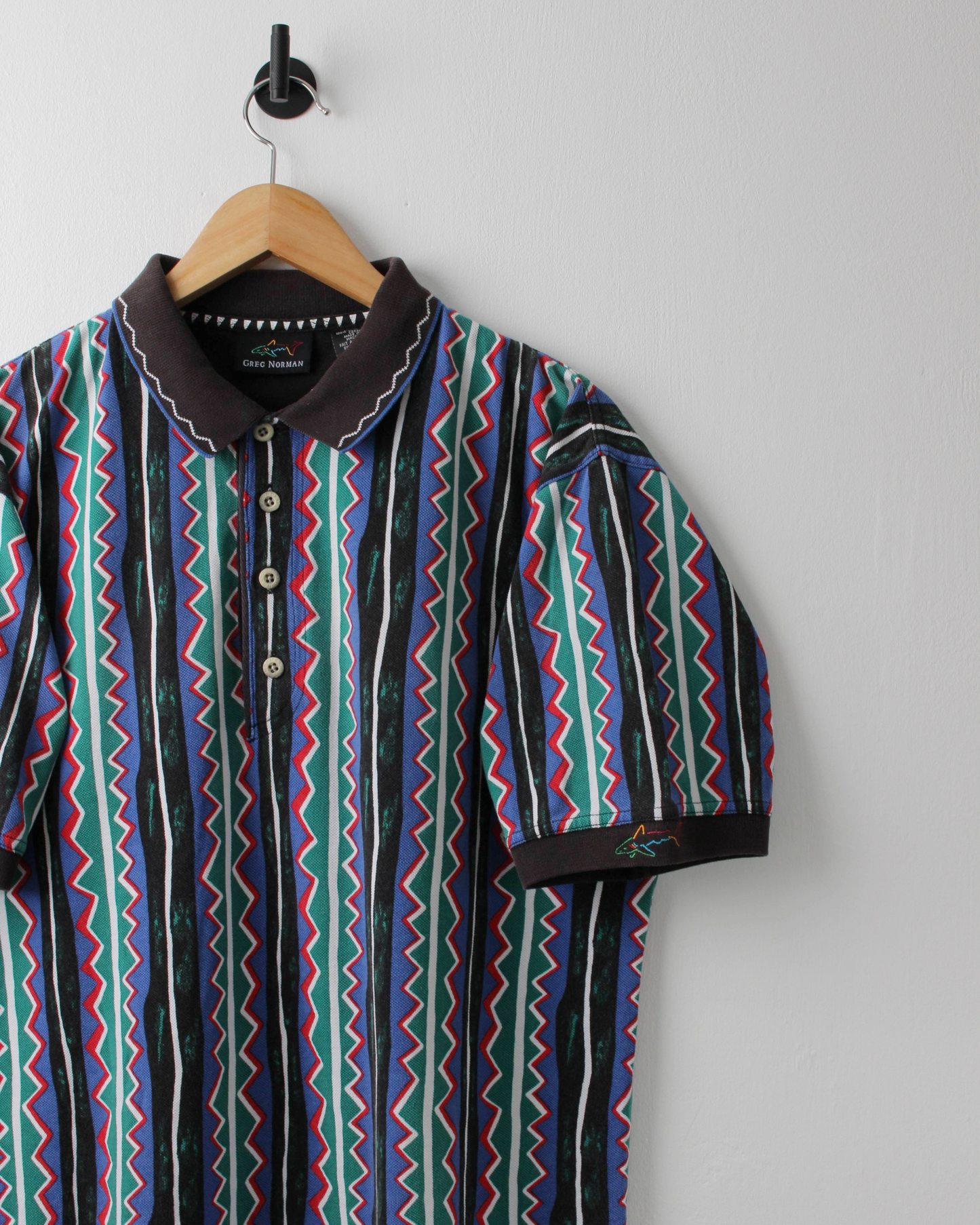 90s Greg Norman Asbtract Stripe Polo (M)