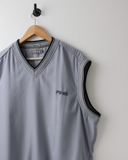 00s Ping Light Blue Windbreaker Golf Vest (M)