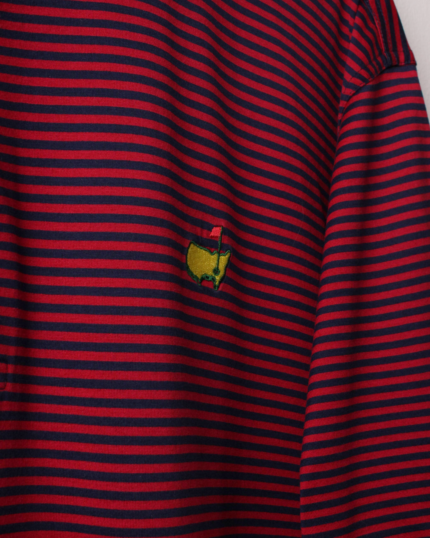 00s Masters Amen Corner Burgundy & Navy Striped Polo (L)