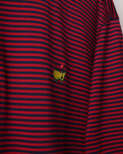00s Masters Amen Corner Burgundy & Navy Striped Polo (L)