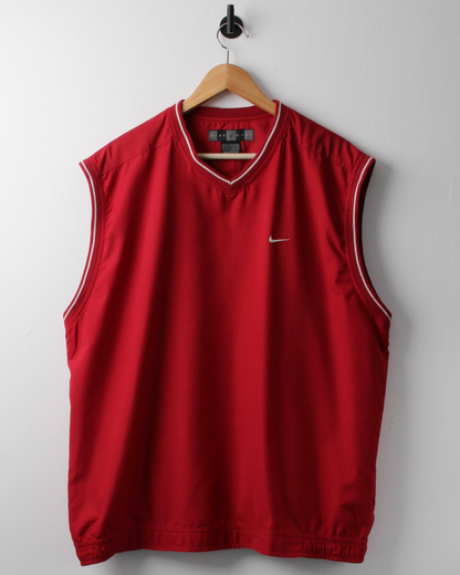 00s Nike Shield Logo Red Golf Vest (L)