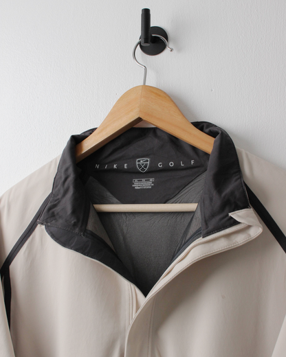 00s Nike Cream & Black Short Sleeve Windbreaker (XL)