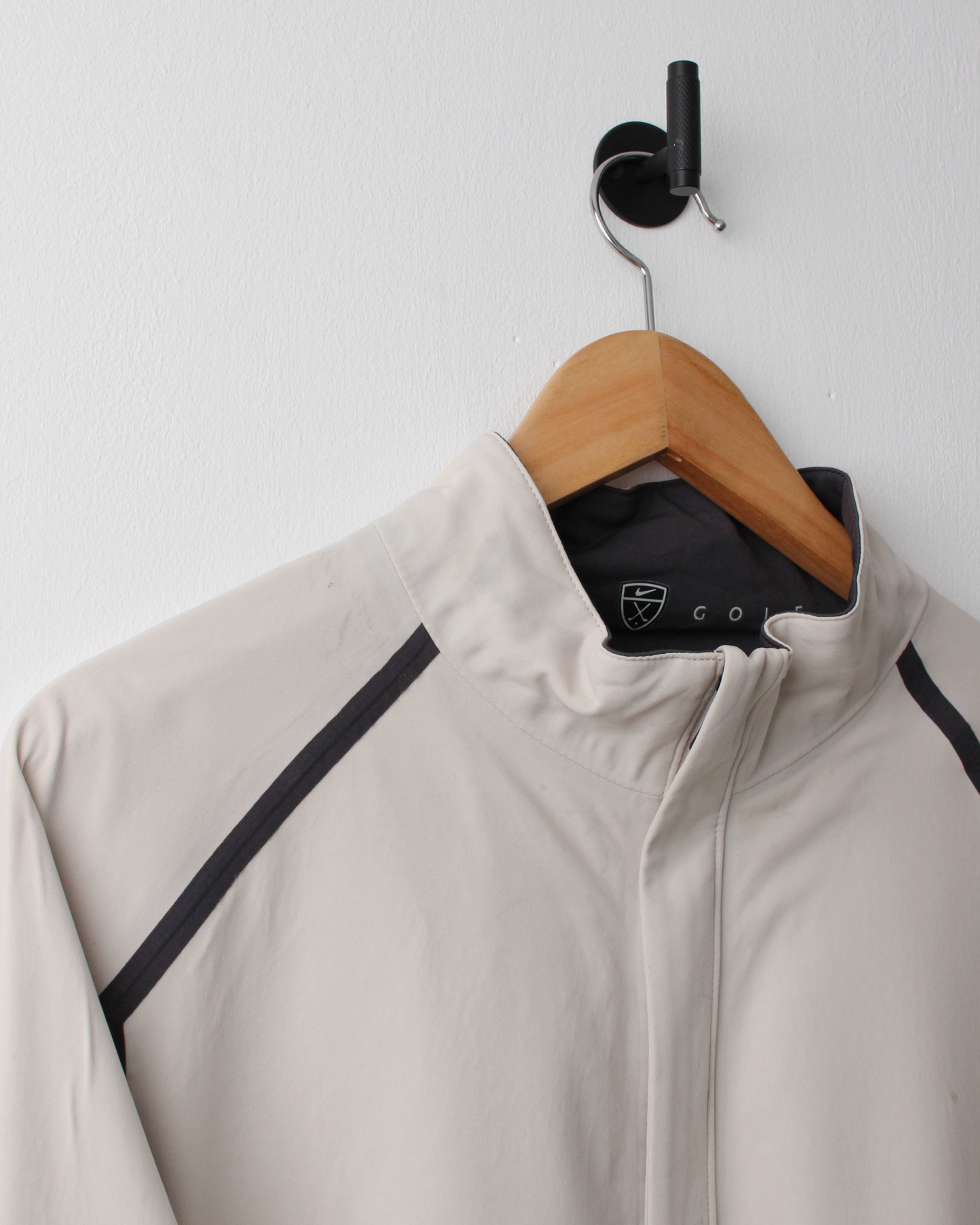 00s Nike Cream & Black Short Sleeve Windbreaker (XL)
