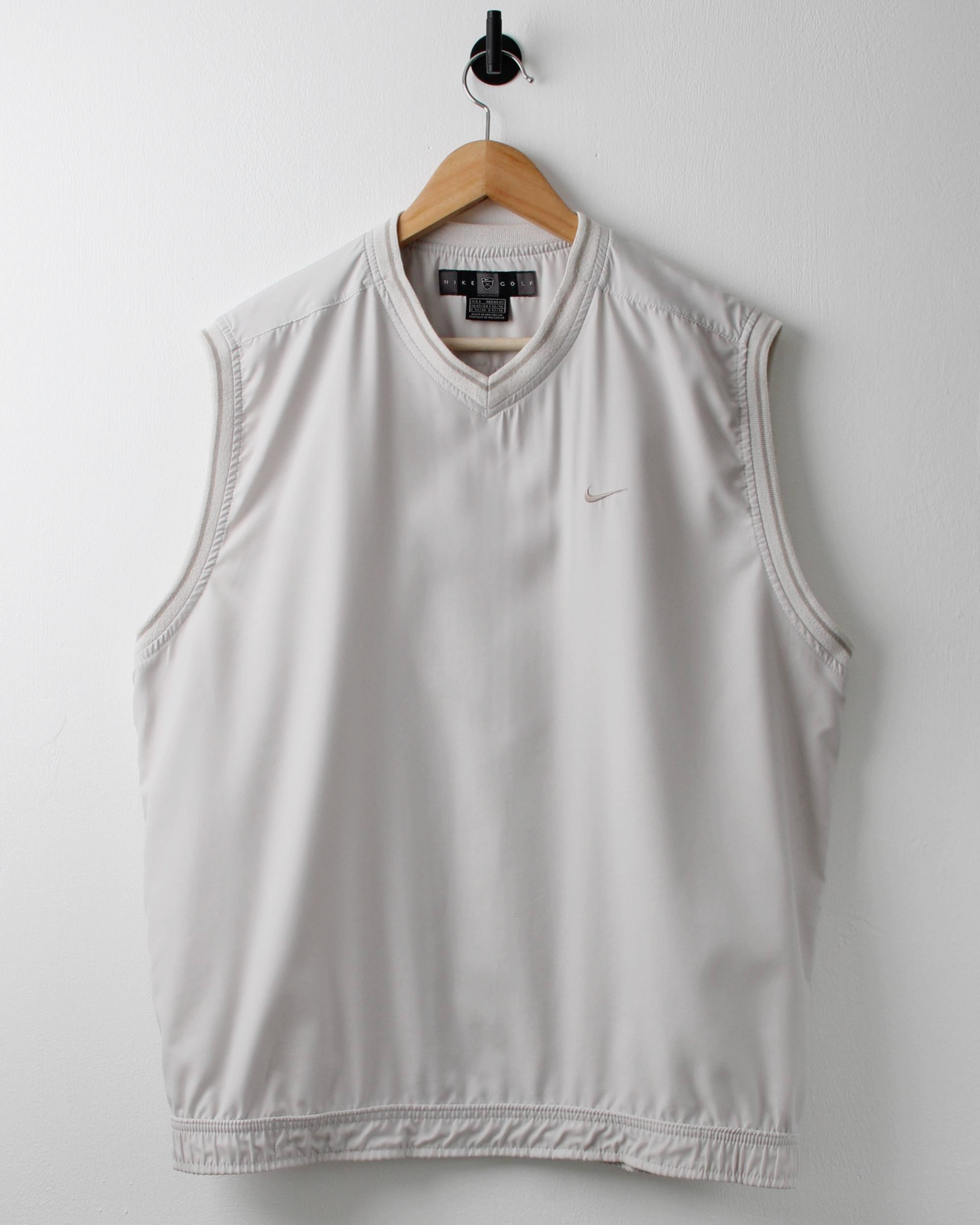00s Nike Shield Logo White Windbreaker Golf Vest (L)