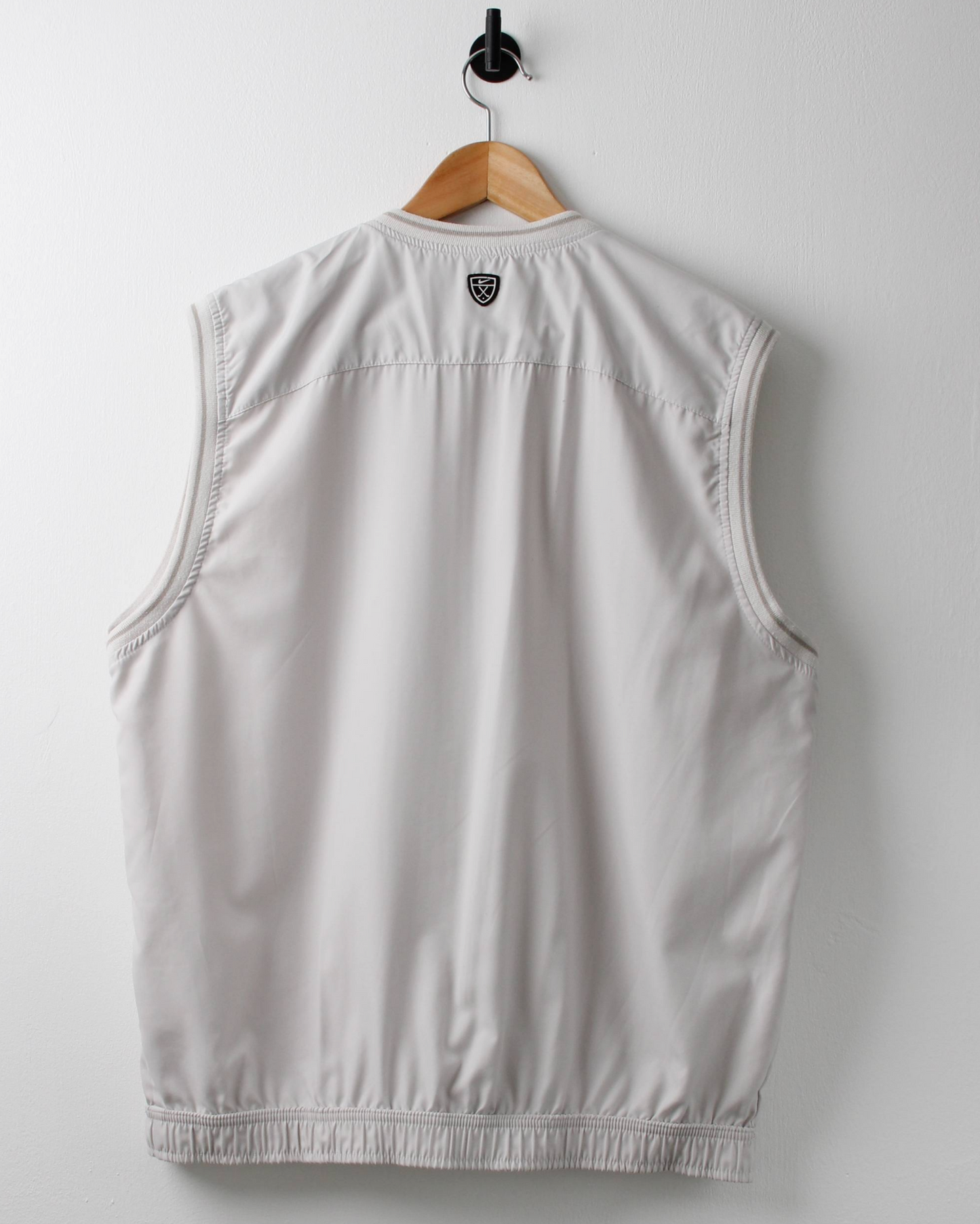 00s Nike Shield Logo White Windbreaker Golf Vest (L)