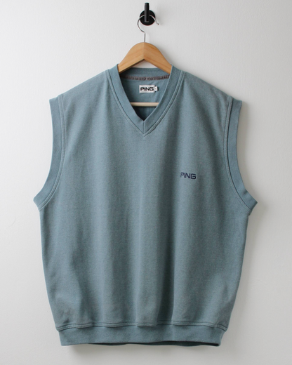 00s Ping ‘Mr Ping’ Logo Blue Golf Vest (M)
