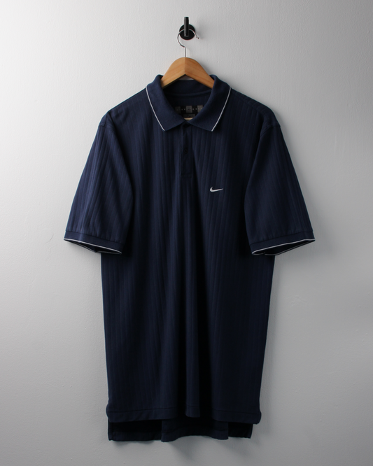 00s Nike Textured Navy Polo (L)