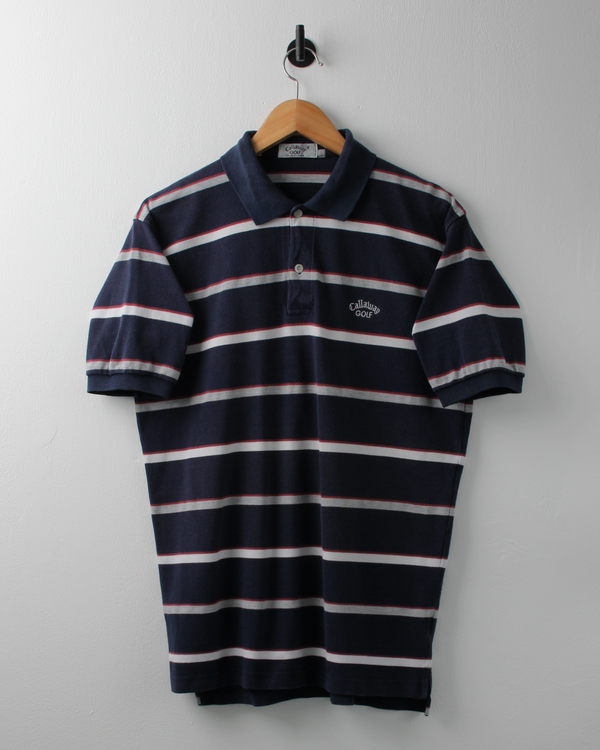 90s Callaway Golf Navy & White Striped Polo (XS)