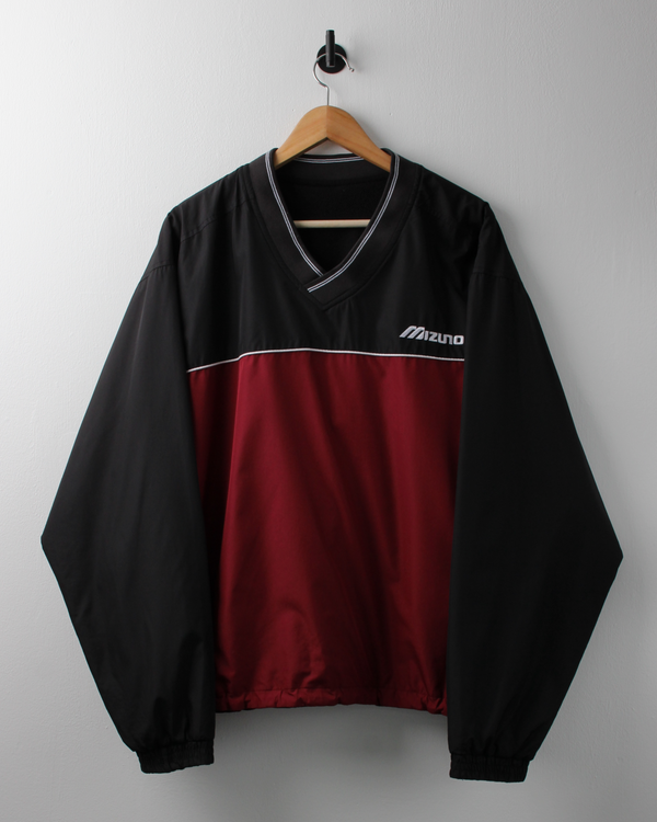 00s Mizuno Burgundy & Black Reversible Pullover (M)