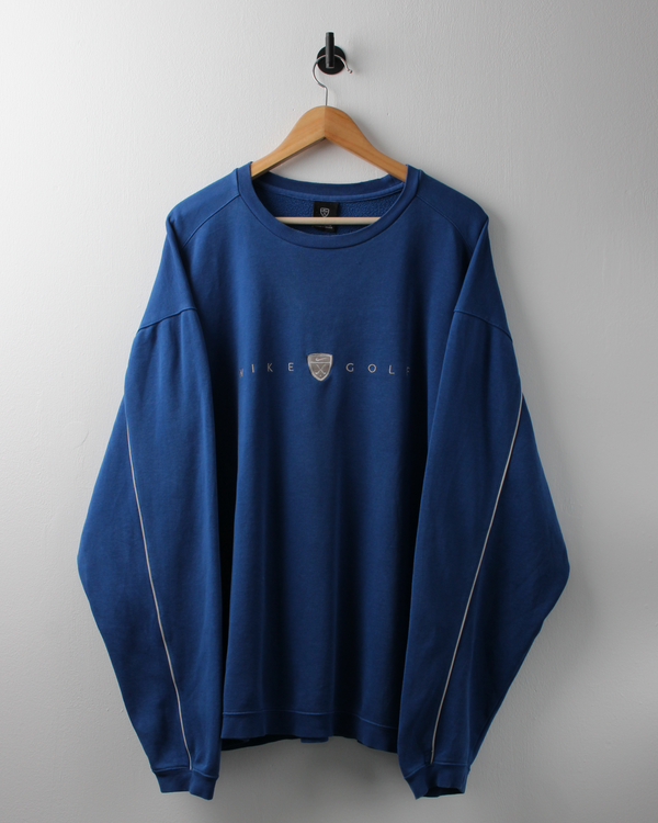 00s Nike Shield Logo Blue Crewneck Sweatshirt (XL)