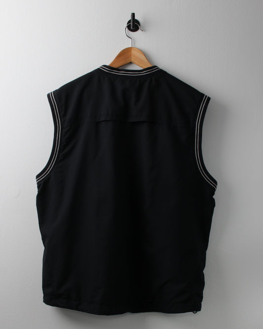 00s Nike Black & White Windbreaker Golf Vest (L)