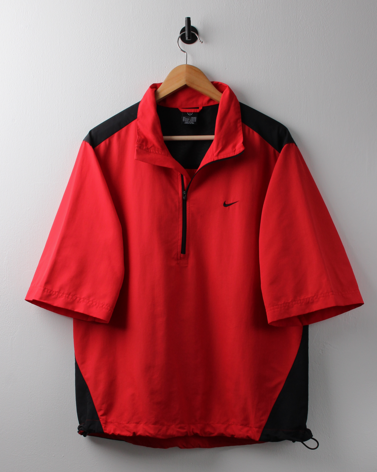 00s Nike Red & Black Short Sleeve Windbreaker (M)