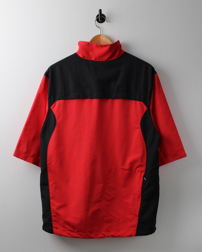 00s Nike Red & Black Short Sleeve Windbreaker (M)