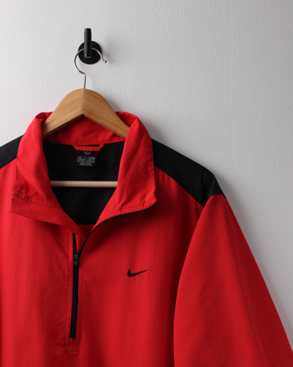 00s Nike Red & Black Short Sleeve Windbreaker (M)