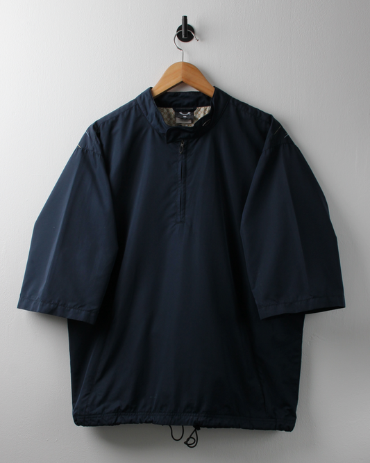 00s Oakley Navy Patterned Short Sleeve Windbreaker (M)