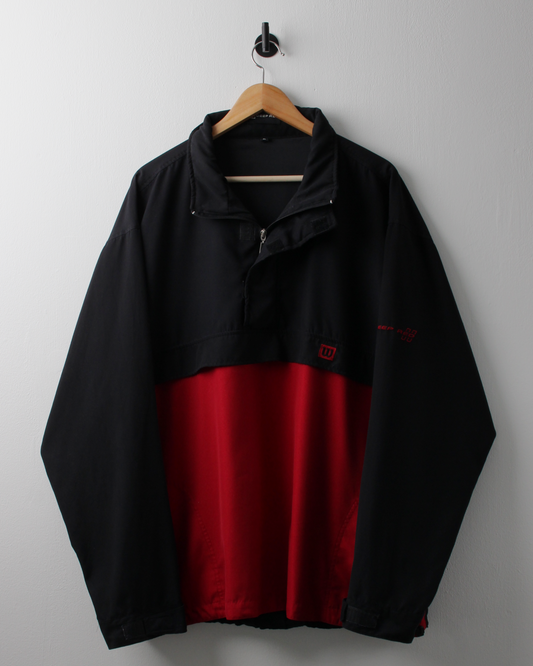 00s Wilson Deep Red & Black Half Zip Windbreaker (XL)