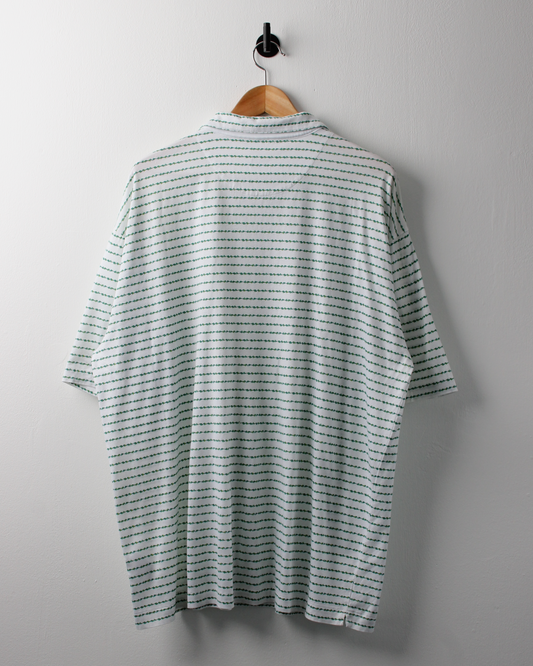 00s Nike Tiger Woods White & Green Patterned Polo (XL)