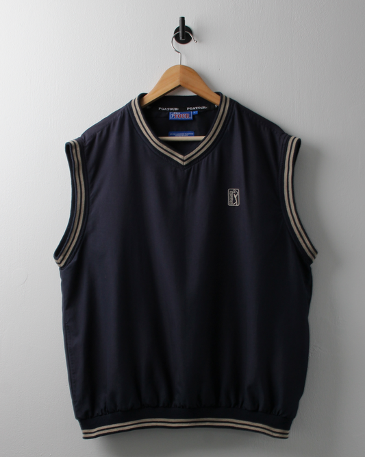 90s PGA Tour Navy Windbreaker Golf Vest (L)