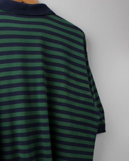 00s Masters Green & Navy Striped Polo (L)