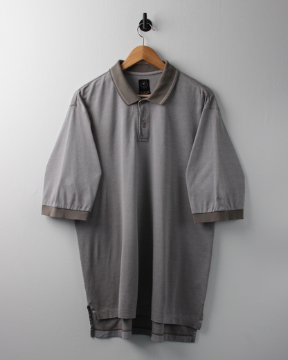 90s Nike Grey & Khaki Textured Polo (L)