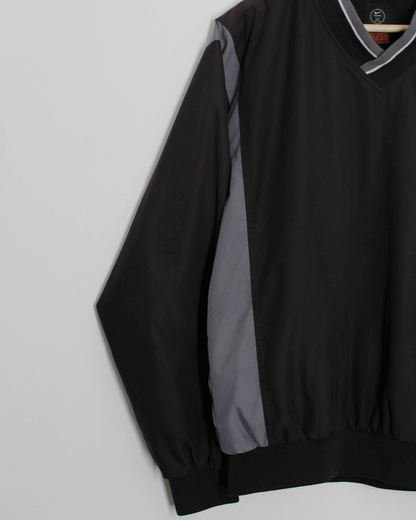 90s Nike Black/Grey V-Neck Windbreaker (S)