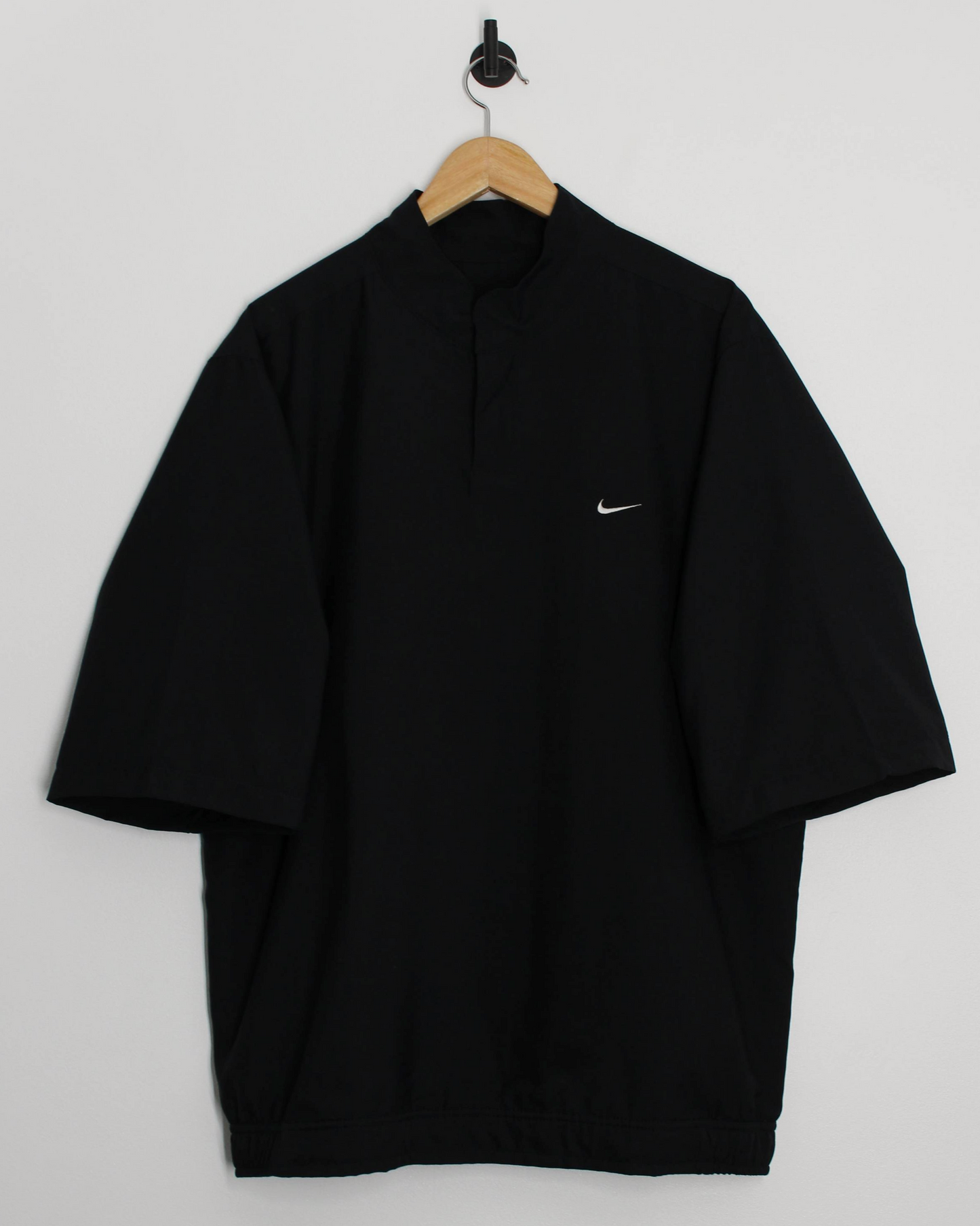 00s Nike Shield Logo Black Short Sleeve Windbreaker (L)