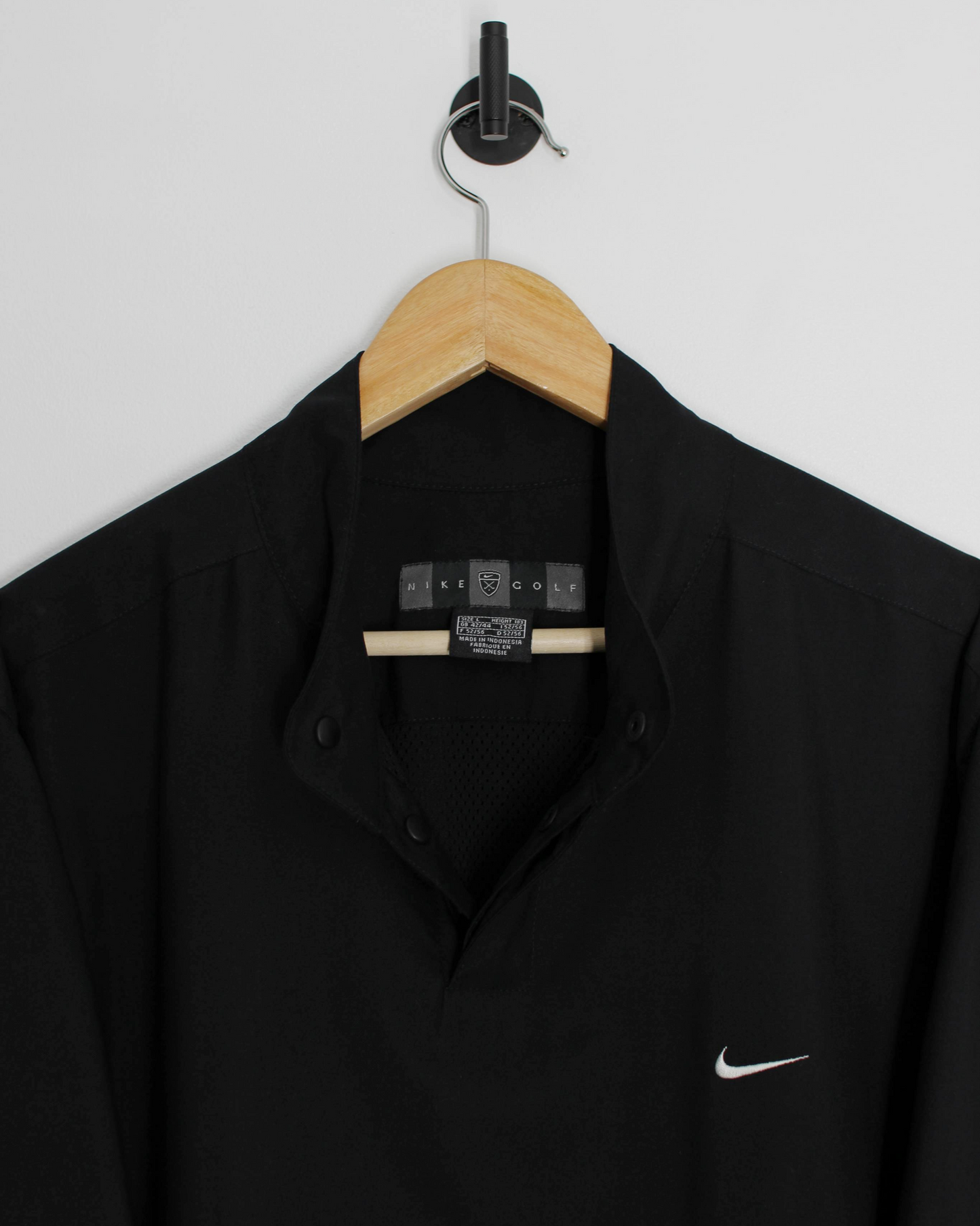 00s Nike Shield Logo Black Short Sleeve Windbreaker (L)