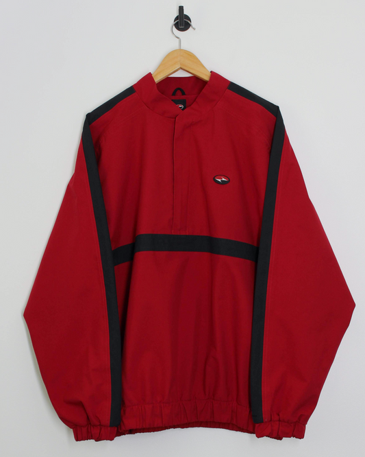 90s Nike Yin-Yang Red Quarter Zip Windbreaker (XL)