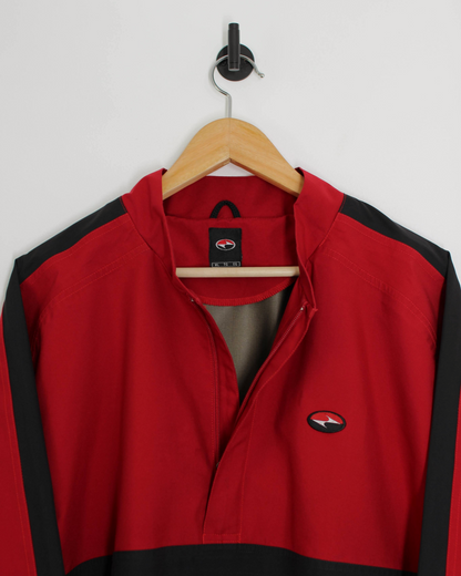 90s Nike Yin-Yang Red Quarter Zip Windbreaker (XL)