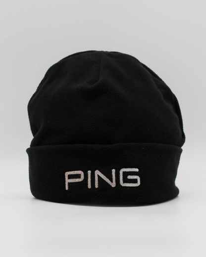 00s Ping Brushed Fleece Black Beanie Hat