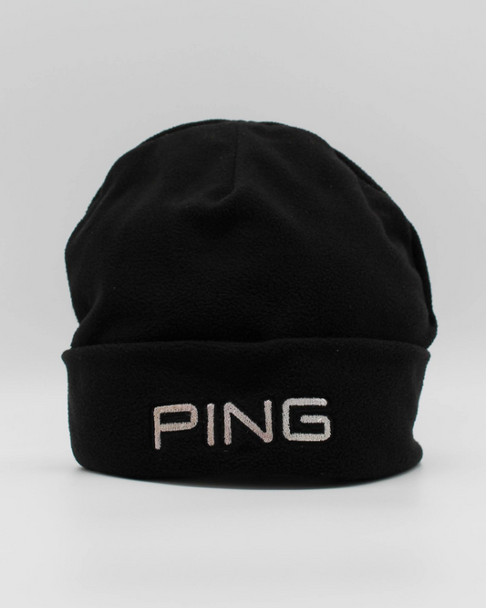 00s Ping Brushed Fleece Black Beanie Hat