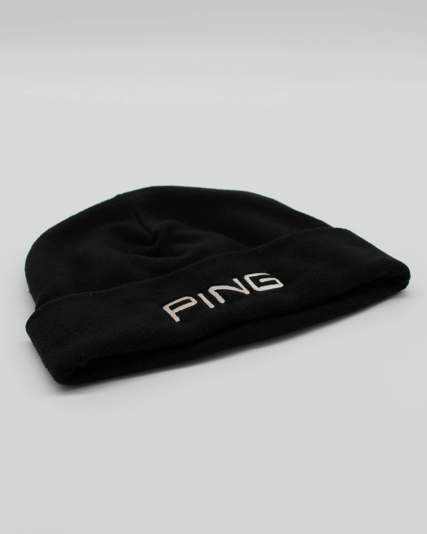 00s Ping Brushed Fleece Black Beanie Hat