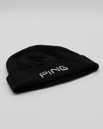 00s Ping Brushed Fleece Black Beanie Hat