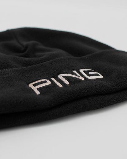 00s Ping Brushed Fleece Black Beanie Hat