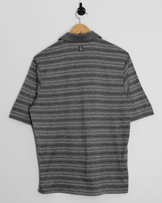 00s Nike Tiger Woods Grey Striped Polo-Shirts (S)